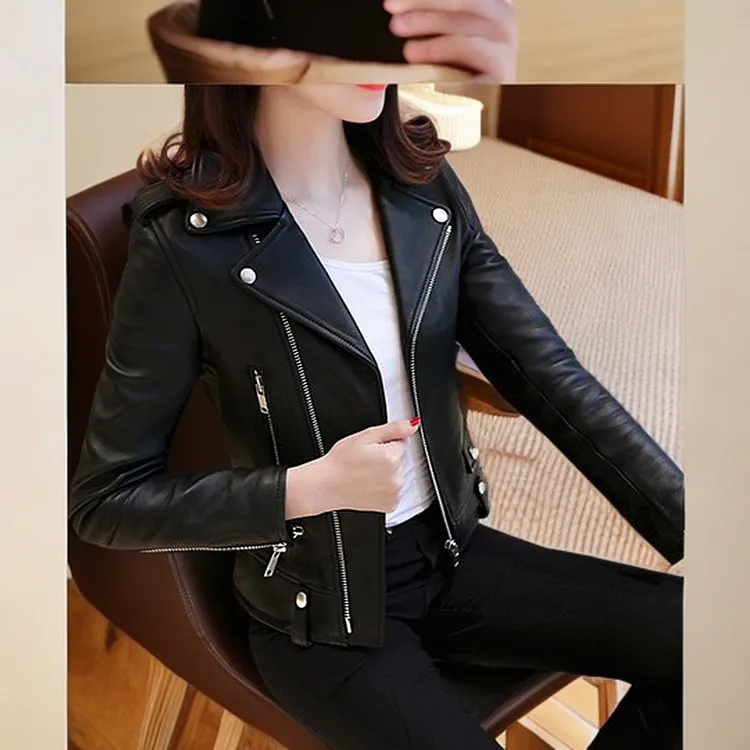春秋装韩版女士PU皮衣女短款修身小外套机车服皮夹克小香风韩系