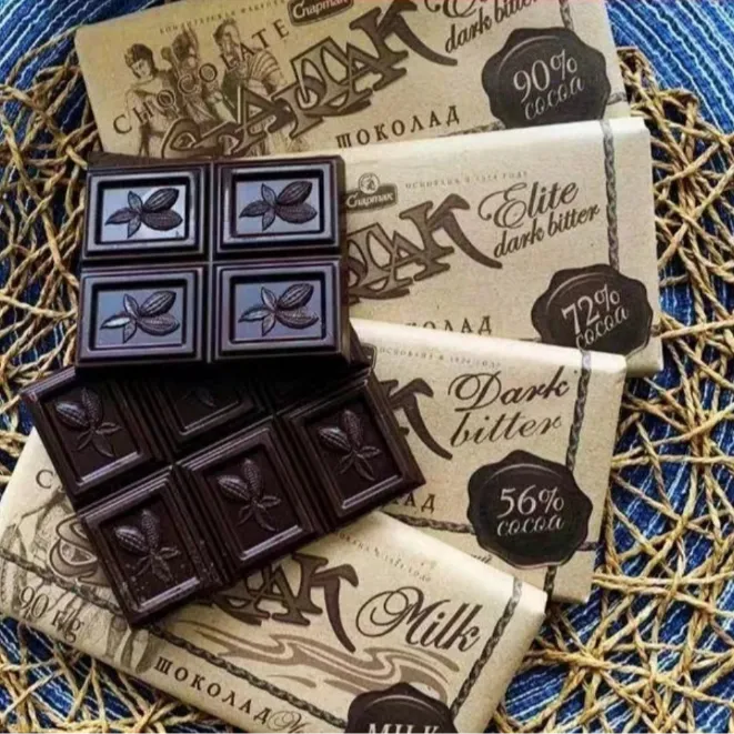 白俄罗斯原装进口斯巴达克黑巧克力85克