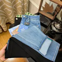 【断码清仓】薄款直筒裤女牛仔裤小脚弹力显瘦微胖身材轻职风九分