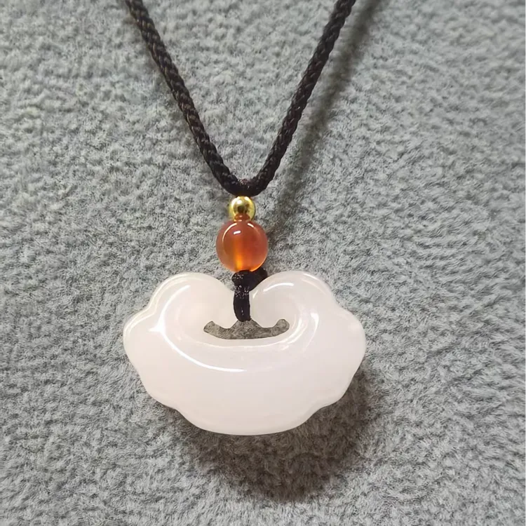 非金属仿水晶吊坠 平安祥云如意锁时尚玉佩长命锁挂件