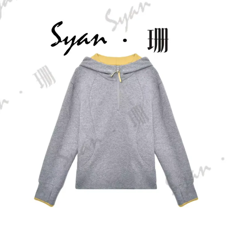 Syan【随记】洋气新款秋冬时尚长袖打底休闲百搭设计师款连帽卫衣