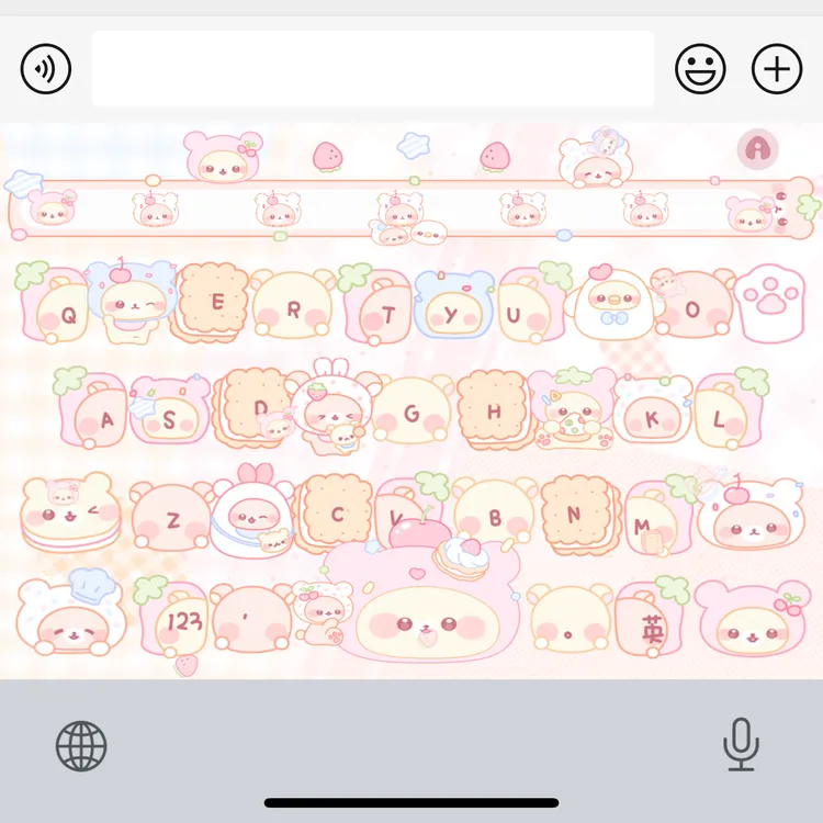 轻松熊饼干脆/ios苹果安卓百度输入法皮肤键盘白肚皮双系统双色