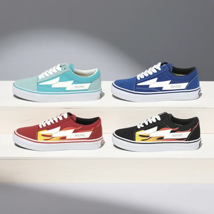 REVENGEXSTORMFLAMEOS复仇风暴低帮闪电帆布滑板鞋帆布鞋