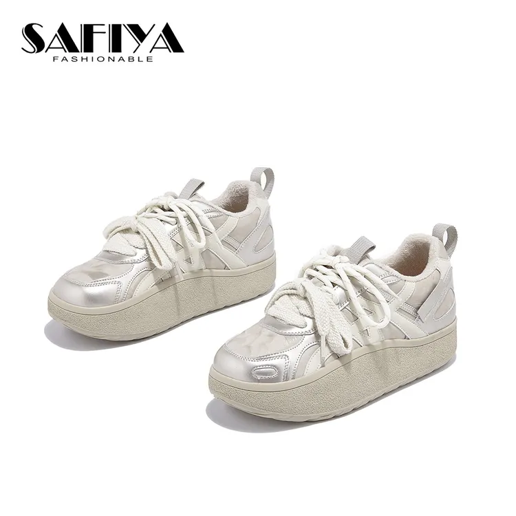 索菲娅Safiya2025冬季新款复古德训鞋松糕休闲百搭板鞋SFD4118C33