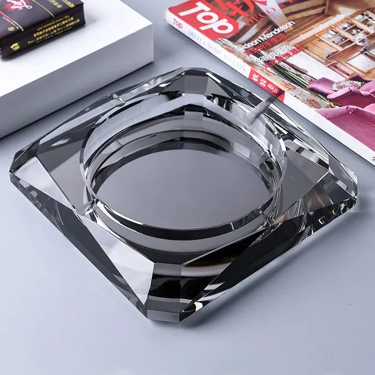 包邮高档水晶烟灰缸创意客厅办公室KTV公司广告LOGO轻奢礼品
