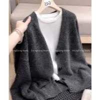 秋季新品【纸片人开衫】慵懒风开衫纯色百搭长袖毛衣披肩厚外套 087