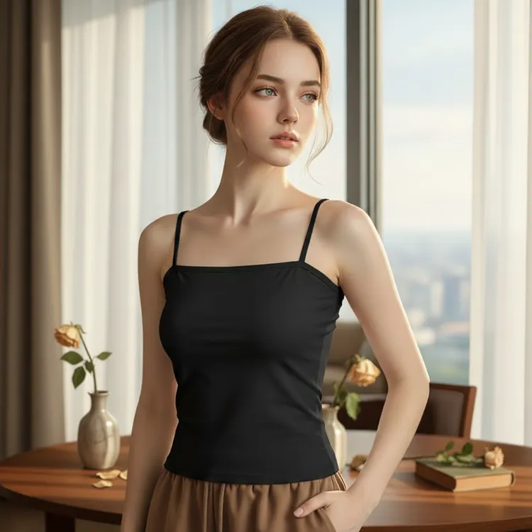 25新款黑色白色小吊带内搭四季穿性感美背带胸垫外穿显瘦通勤风女