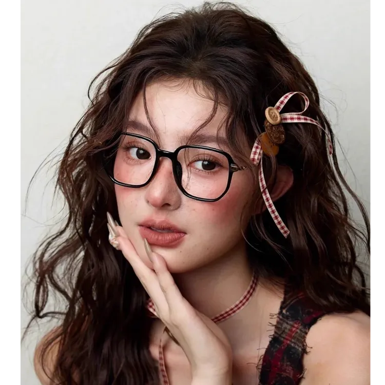 韩系素颜眼镜框女近视可配度数日杂高级感显瘦黑框防蓝光平光镜架