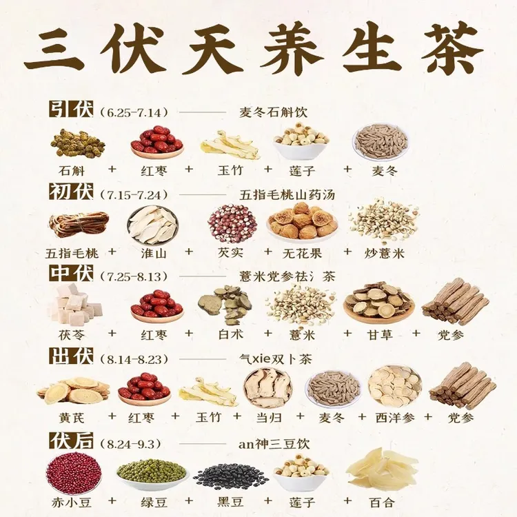 三伏天组合麦冬石斛枸杞茯苓赤小豆薏米茶祛暖湿茶包麦冬黄芪党参