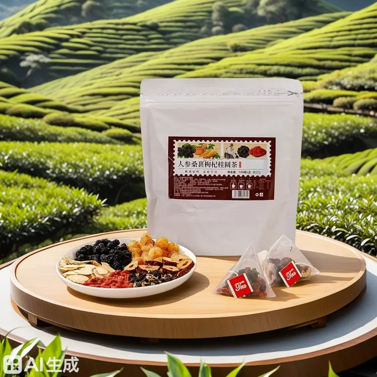 人参桑椹黑枸杞桂圆红枣六宝茶真材实料泡水清甜可口