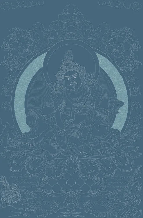 【黄财神】②唐卡挂画描金解压工笔画DIY描金唐卡