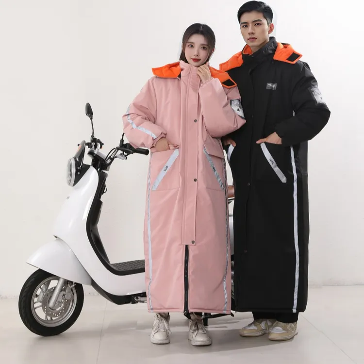 电动车挡风衣保暖冬季防水长棉服加绒加厚挡风被电瓶摩托车防风衣