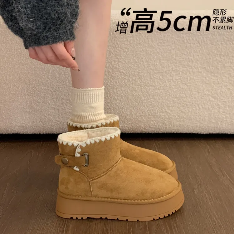 厚底雪地靴女款冬季2025新款百搭爆款加绒加厚保暖棉鞋东北雪地棉