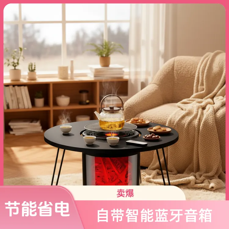 （带）智能蓝牙音箱围炉烤火电暖器烧烤烹饪多功能一体