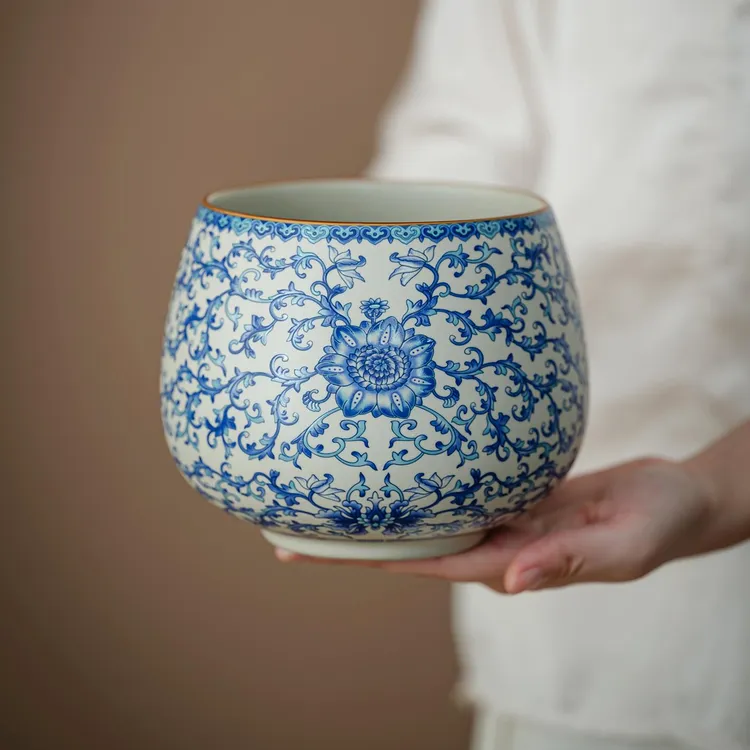 当代汝窑茶洗建水陶瓷大容量茶渣缸废水桶烟灰缸水盂茶具配件