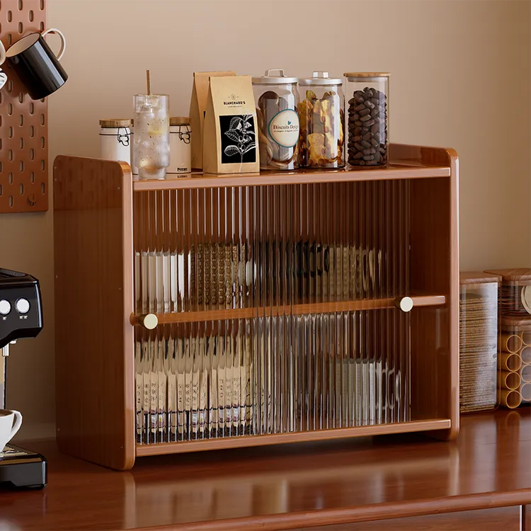 置物架多层收纳架桌面储物架茶杯架收纳化妆品杂物柜防尘茶水柜子
