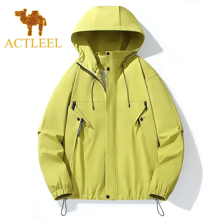 美洲户外冲锋衣男款2025新款春秋季情侣款夹克男时尚连帽休闲外套