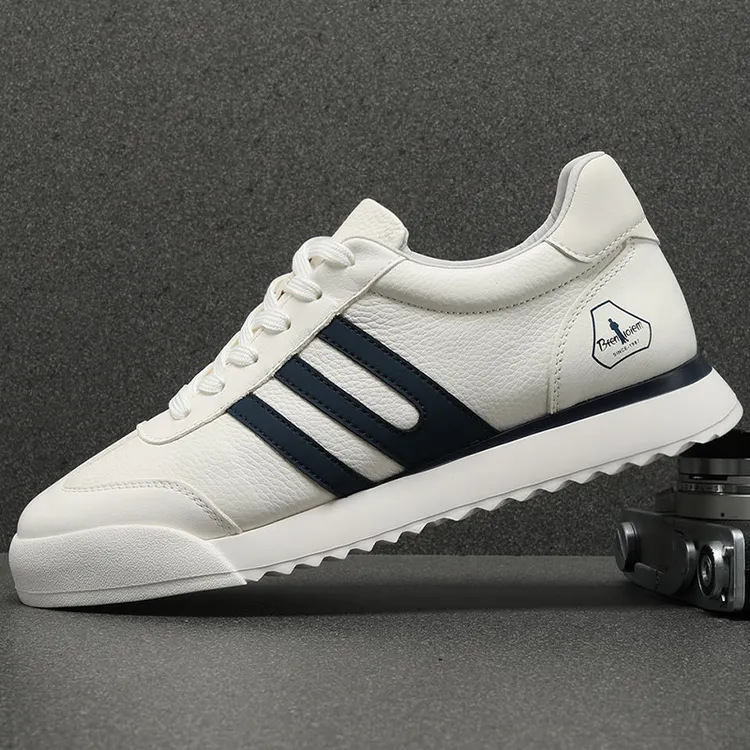 真皮阿甘鞋男秋冬季小白鞋时尚男鞋软底轻便透气休闲皮鞋超轻板鞋