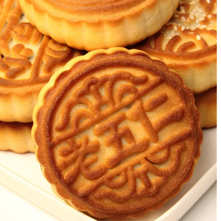 老式东北饼干酥皮传统伍仁月饼多口味中秋美食豆沙枣泥黑芝麻五仁