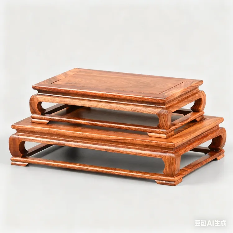 花梨木长方形摆件工艺品底座实木雕刻紫砂壶底托奇石文玩古董托架