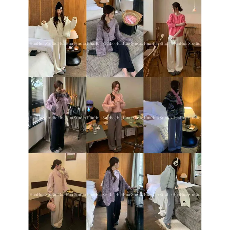 【花花】糯糯裤~复合羊毛蚕丝感高克重显瘦直筒宽松慵懒感休闲长裤
