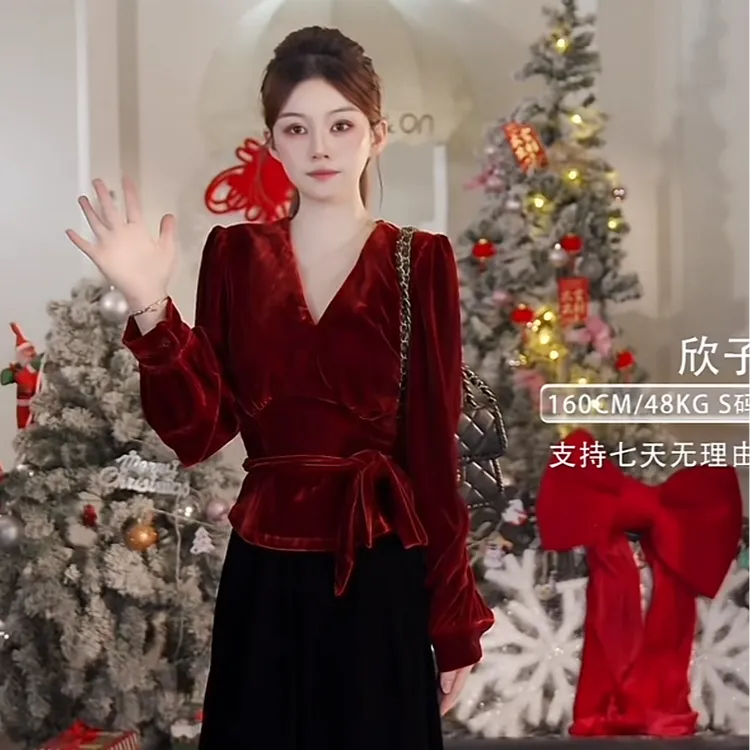 ON&ON/安乃安秋冬韩系气质优雅丝绒小衫NNWW4151430