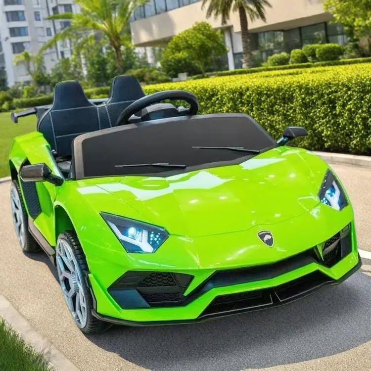 儿童兰博基尼电动汽车四轮遥控玩具车可站大人宝宝童车亲子车
