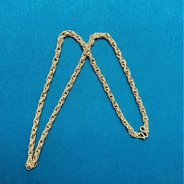 【回血款】精品足金麻花编织链长 50cm 男女都可以戴 素链经典时尚