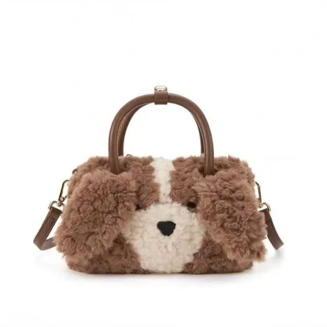可爱手提斜挎包2025年冬季新款女士小狗卡通迷你可爱女包百搭包包