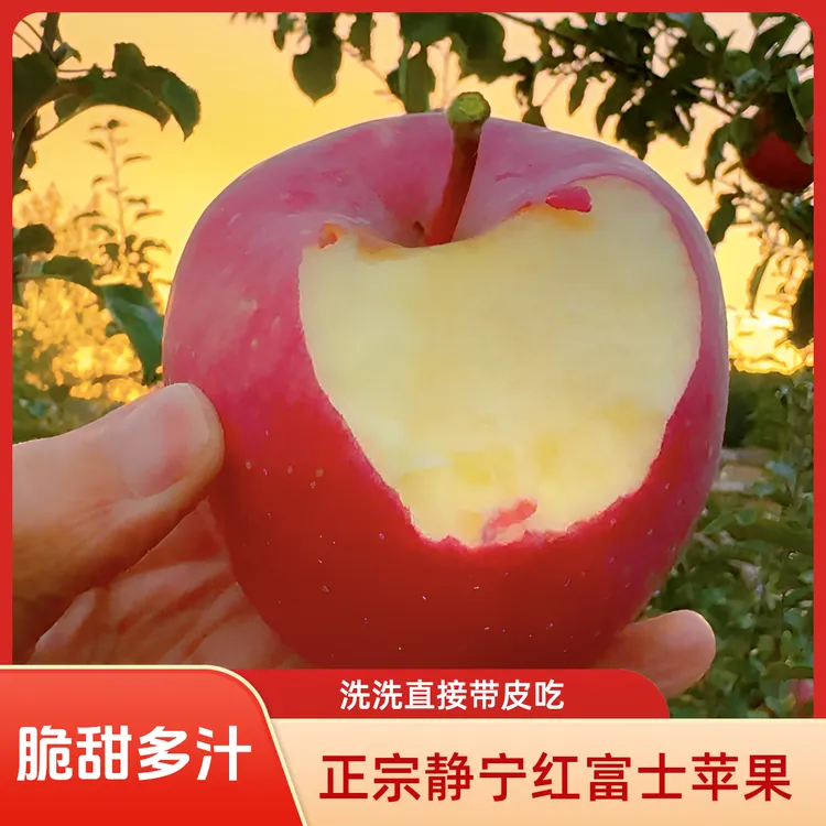 正宗甘肃脆甜静宁苹果红富士新鲜当季孕妇水果高山苹果整箱