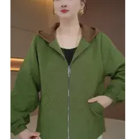 （出口原单）妈妈秋装外套短款中老年女装中年夹克新款连帽外套