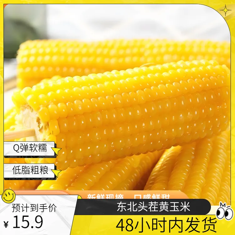 黄玉米12支/箱净重4.4斤软糯香粘真空包装25年头茬东北玉米