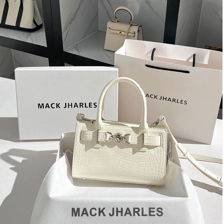 MACK JHARLES小众高级感鳄鱼纹凯莉包包女款2025新款百搭手提小包