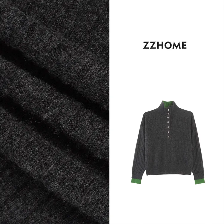 ZOZO HOME ｜递进时髦智性撞色精织排扣上衣q172222p