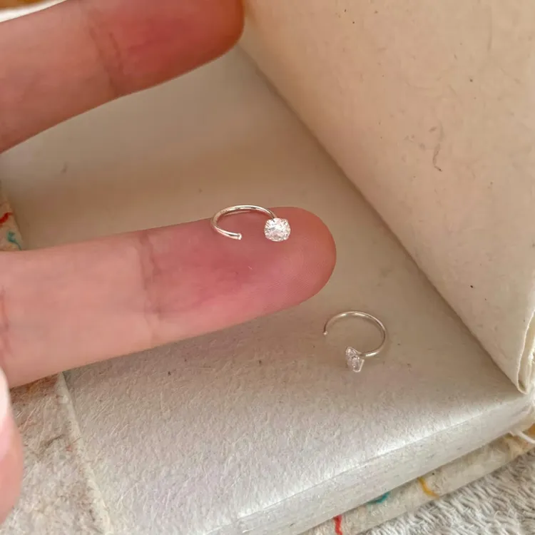 合金锆石耳饰 闪钻mini单钻耳钩简约个性百搭气质耳钉女耳饰耳环