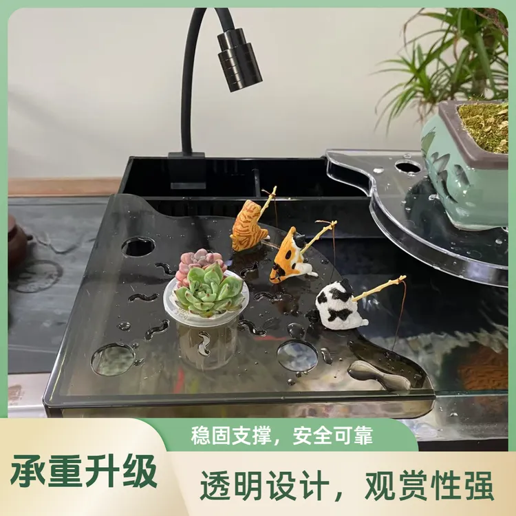 多功能鱼缸转角置物架免安装用于收纳装饰水培植物