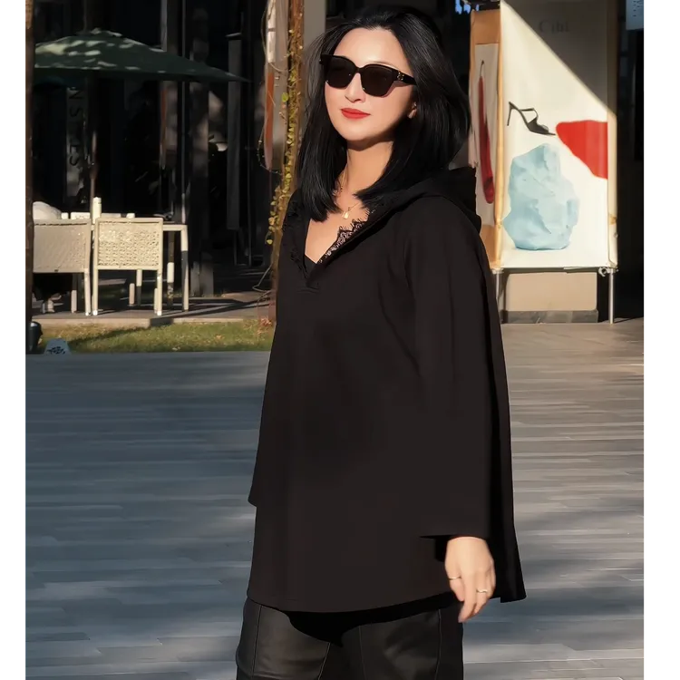 【娜姐秋冬帽衫7159】巴瑟大码女装320克宽松显瘦版型百搭长袖上衣