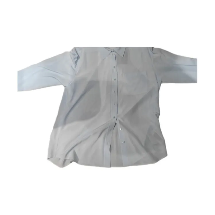 【香港直邮】Burberry博柏利 纯色翻领长袖衬衫 女款 蓝色80735451