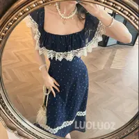 【现货】LUOLUOZ【飞鸟与鱼】2025夏季一字领绝美收腰长款连衣裙JF910