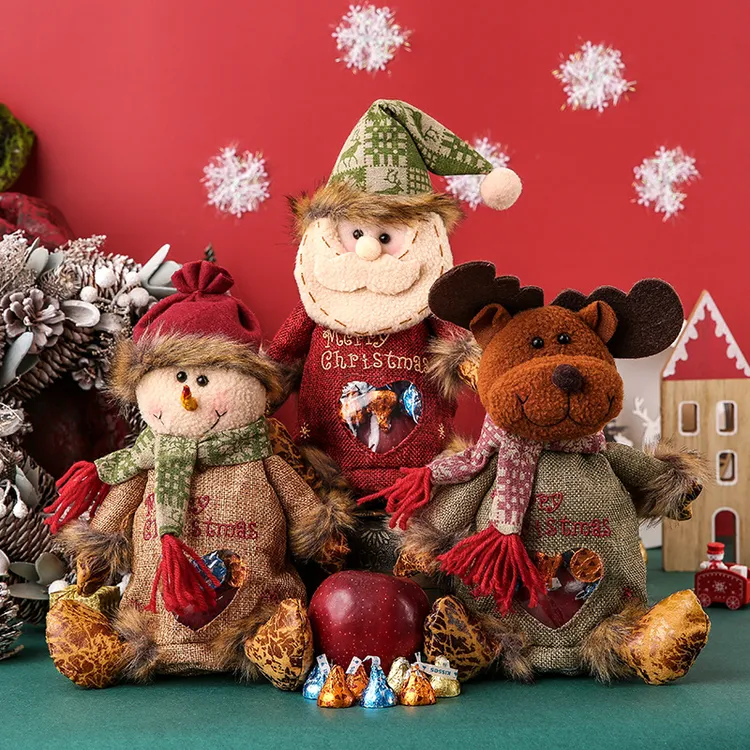 圣诞节儿童糖果罐礼品袋子平安夜苹果包装盒手提袋创意圣诞礼物袋