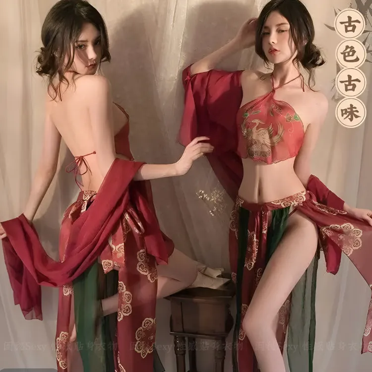80-220斤性感女装飘逸古风汉服内衣大码纯欲美背情调微透睡衣