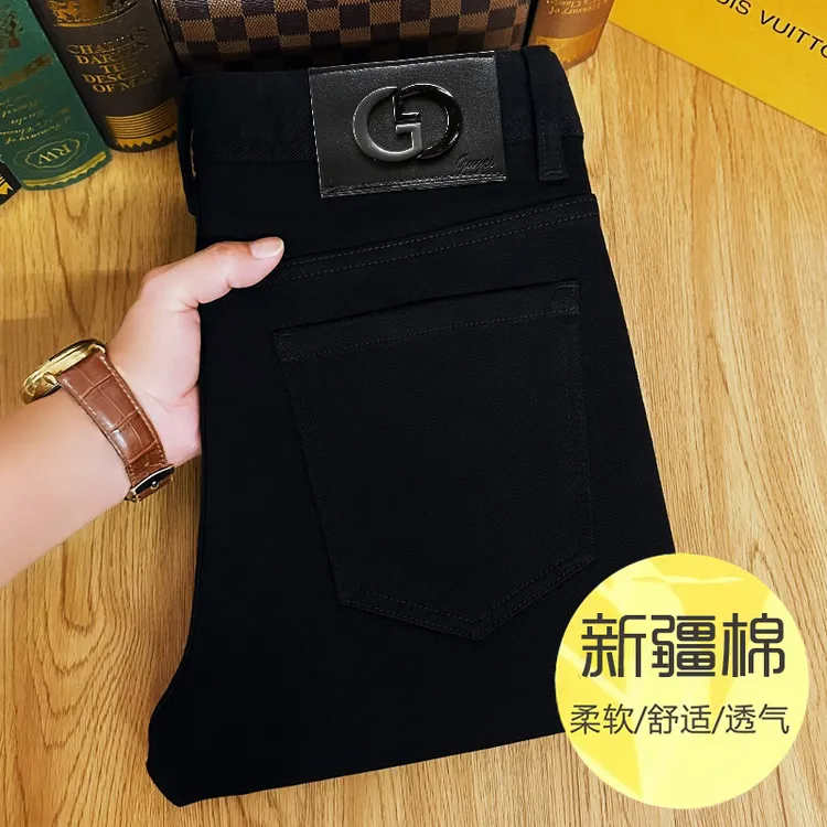 秋冬新款新疆棉加绒九分长裤弹力小脚裤子男款秋冬款