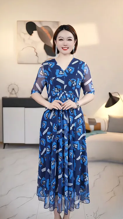 【深圳薇姐清仓】A 高端大码原创遮肉显瘦连衣裙 A8926