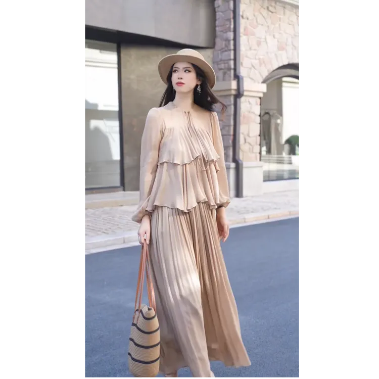 【千亿】清爽西海岸 夏季新款轻熟风小众气质收腰连衣裙-HZ972