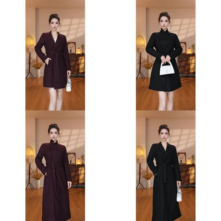 【七姐定制】【加棉加厚】【含腰带】秋冬短款女外套气质大衣QY0182