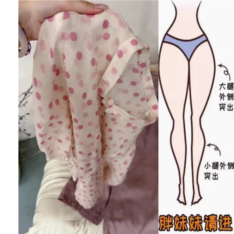 景倩妮爆款彩色时尚波点印花上衣2025年夏季薄款遮肉显瘦宽松上衣