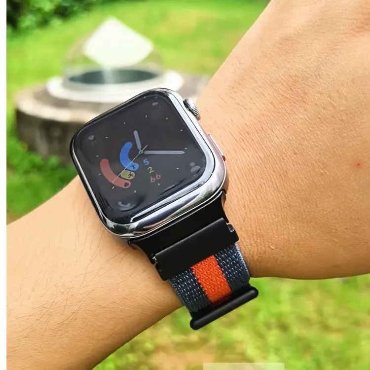 适用华为手表watchD2表带尼龙编织腕带LCAB10帆布替换带魔术贴带