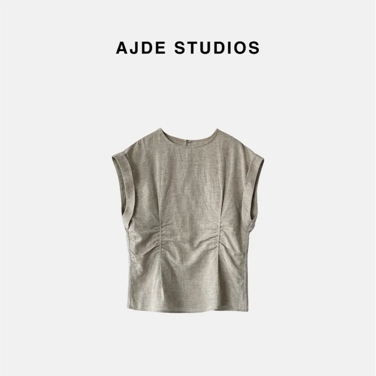 AJDE｜天丝亚麻褶皱上衣 01