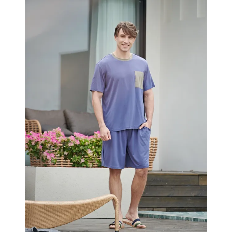 QIRUI绮瑞家居服男士套装柔软舒适高弹宽松