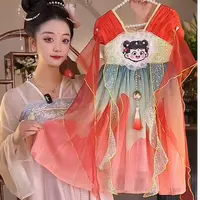 海宁1【混天绫】2025新款女童国风仙气中国风夏季休闲汉服裙2568